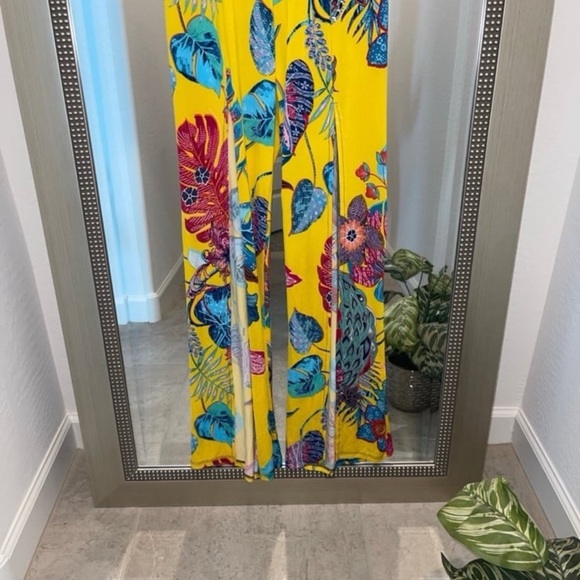 Boutique Yellow and Blue Jumpsuit - Picture 4 of 7